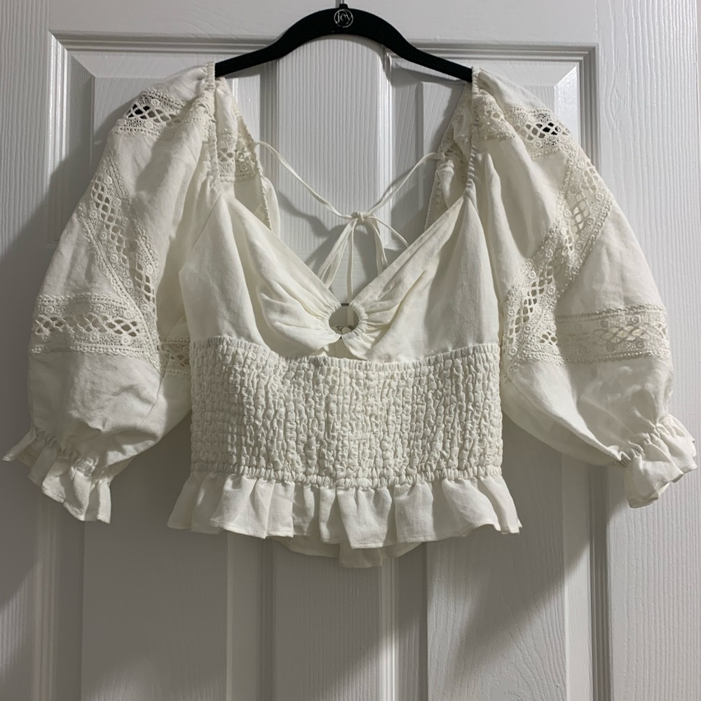 CAMI NYC white eyelet shirt